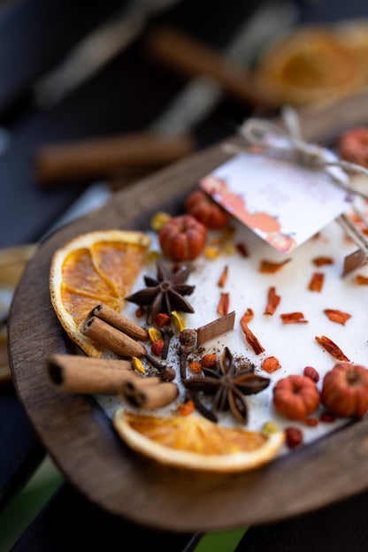 Hand-Poured Wooden Pumpkin Bowl Candle