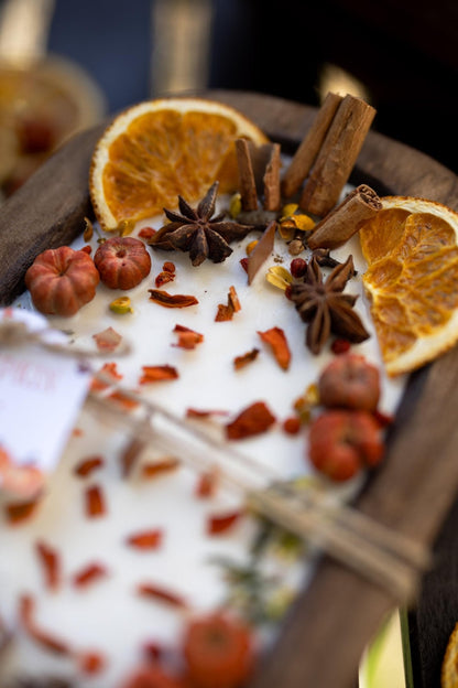 Hand-Poured Wooden Pumpkin Bowl Candle