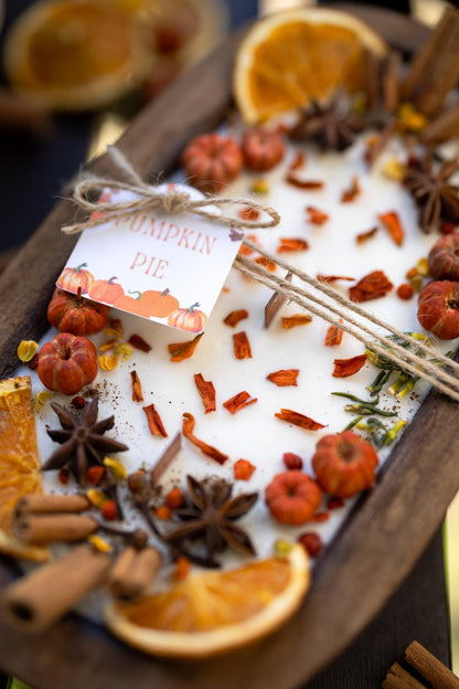 Hand-Poured Wooden Pumpkin Bowl Candle