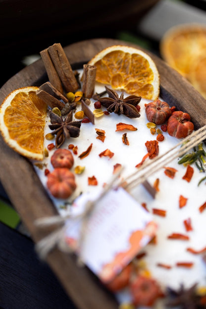 Hand-Poured Wooden Pumpkin Bowl Candle