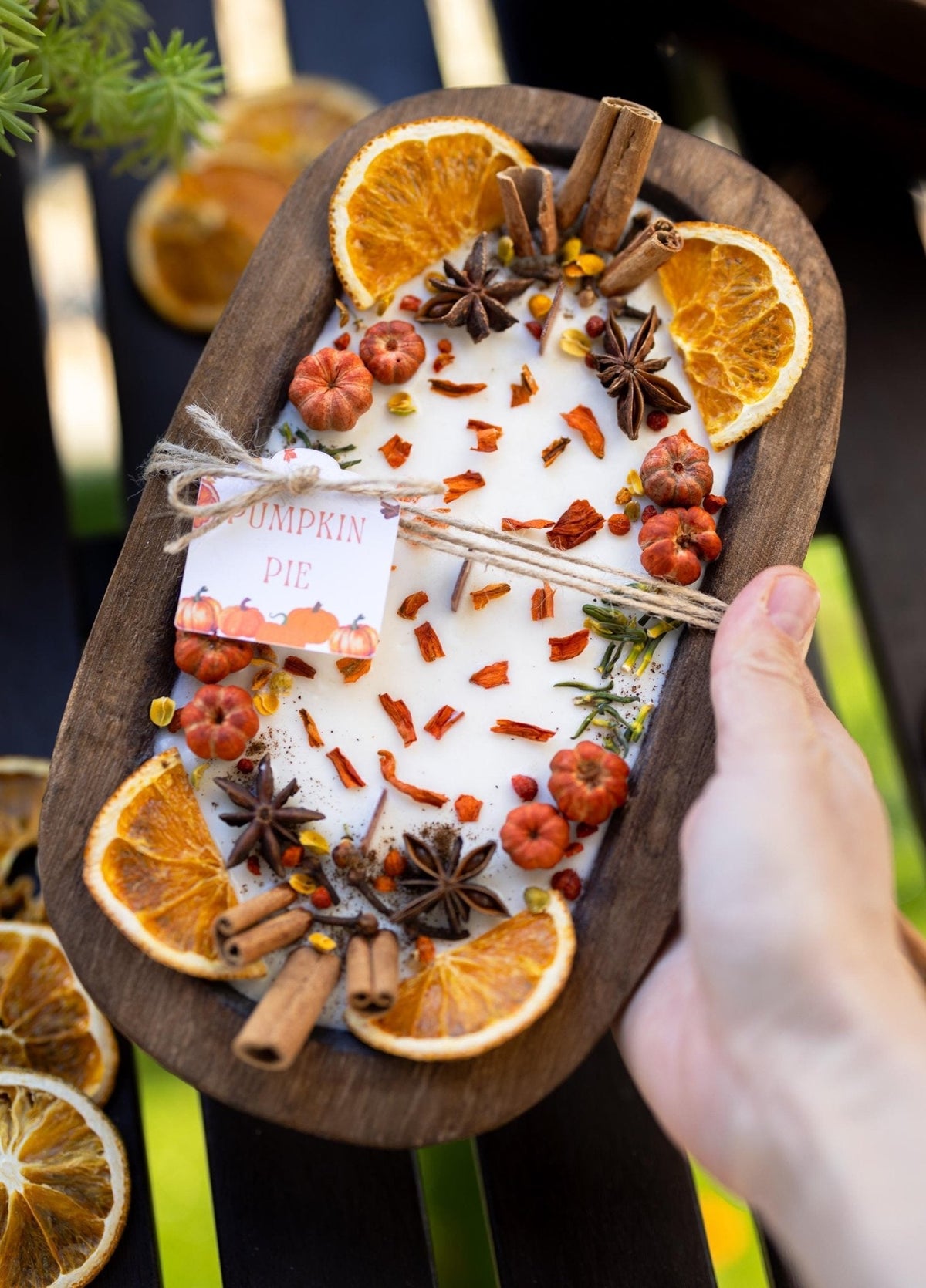 Hand-Poured Wooden Pumpkin Bowl Candle